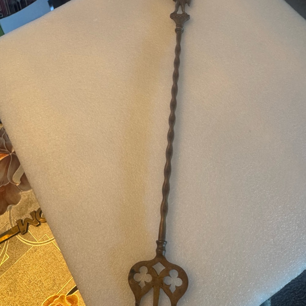 Elegant Bronze Twisted Handle Serving Fork